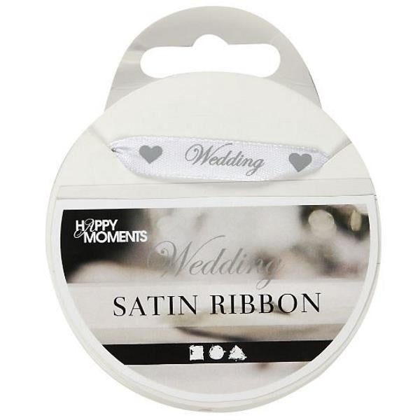 Create Craft - Wedding Ribbon 8m White & Silver