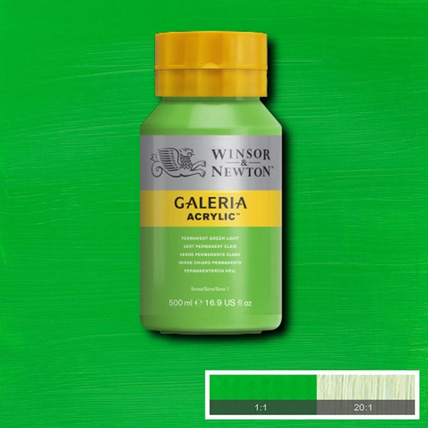 Winsor and Newton - Galeria Acrylic Colour - 500ml - Permanent Green Light
