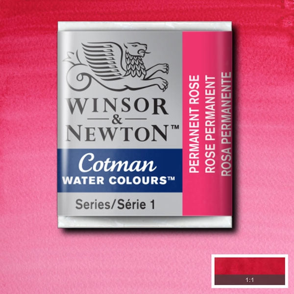 Winsor and Newton - Cotman Watercolour Half Pan - Permanent Rose
