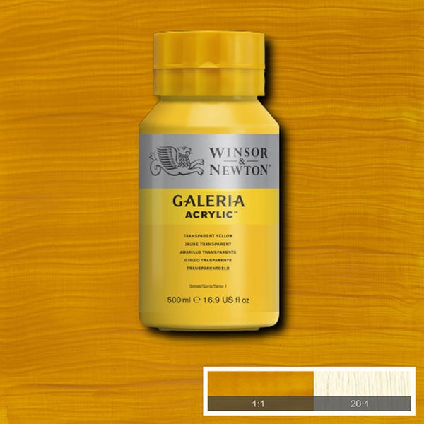 Winsor and Newton - Galeria Acrylic Colour - 500ml - Transparent Yellow