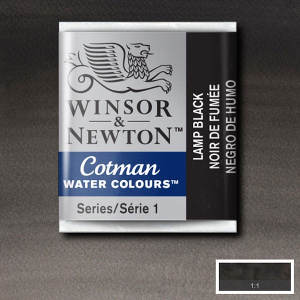 Winsor and Newton - Cotman Watercolour Half Pan - Lamp Black