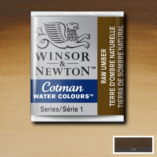 Winsor and Newton - Cotman Watercolour Half Pan - Raw Umber