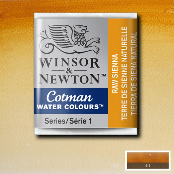 Winsor and Newton - Cotman Watercolour Half Pan - Raw Sienna