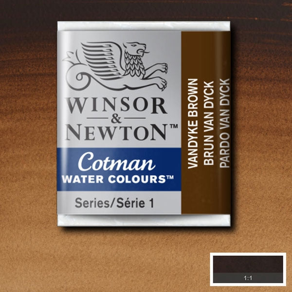 Winsor and Newton - Cotman Watercolour Half Pan - Vandyke Brown