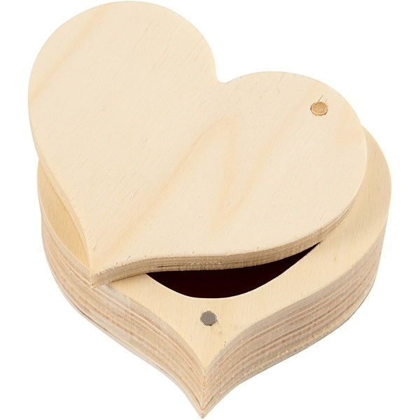 Create Craft - Box Plywood W:10cm H:4cm 1piece Heart