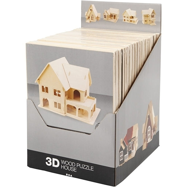 Create Craft - 3D Wooden House Kit CDU 24pieces