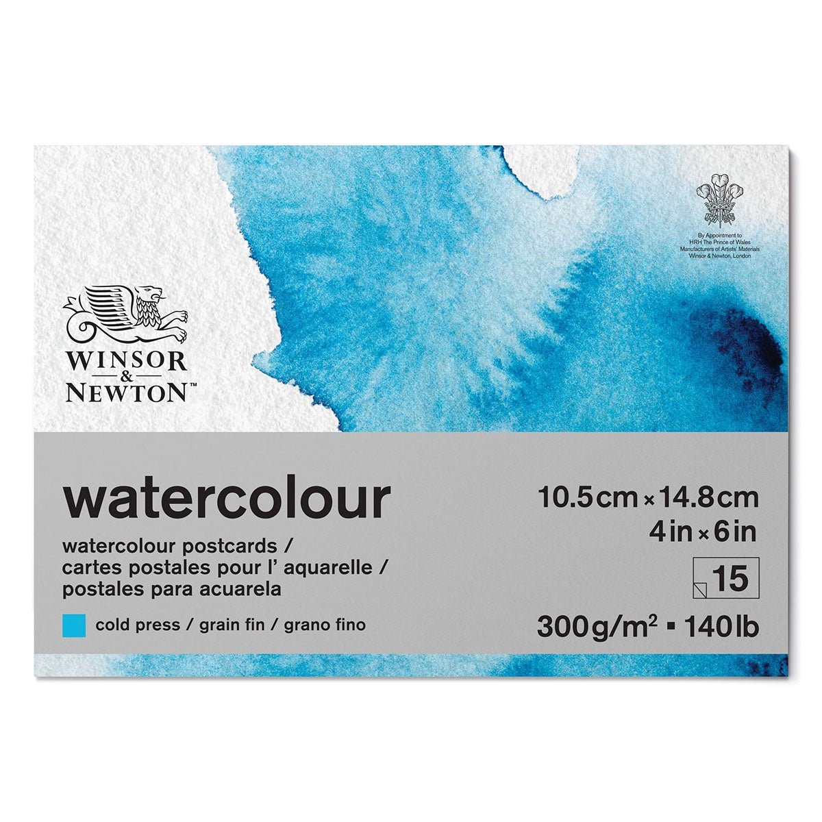 Winsor & Newton - Watercolour Pad - Gummed - Cold Pressed A6 Postcards - 15 Sheets  300gsm