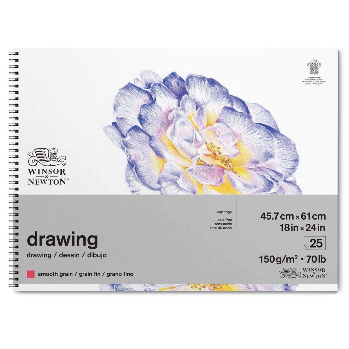 Winsor and Newton - Smooth Surface Cartridge 150gsm Spiral Pad - A2