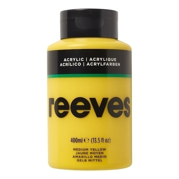 Reeves - Medium Yellow - Fine Acrylic - 400ml - Reeves