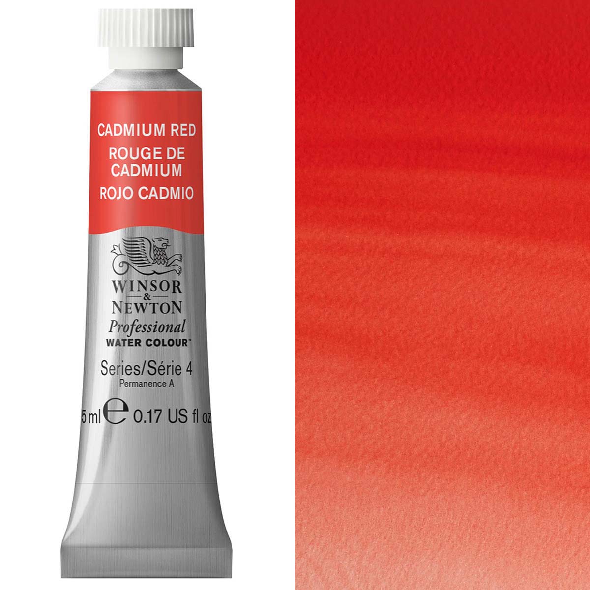 Winsor and Newton - Professional Artists' Watercolour - 5ml - Cadmium Red