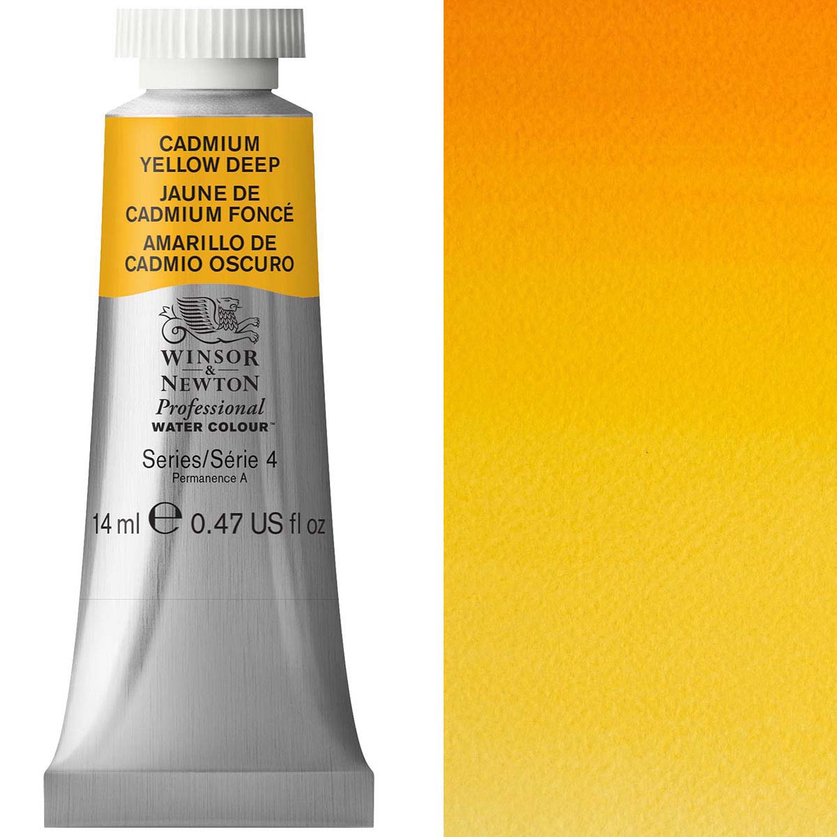 Winsor and Newton - Professional Artists' Watercolour - 14ml - Cadmium Yellow Deep