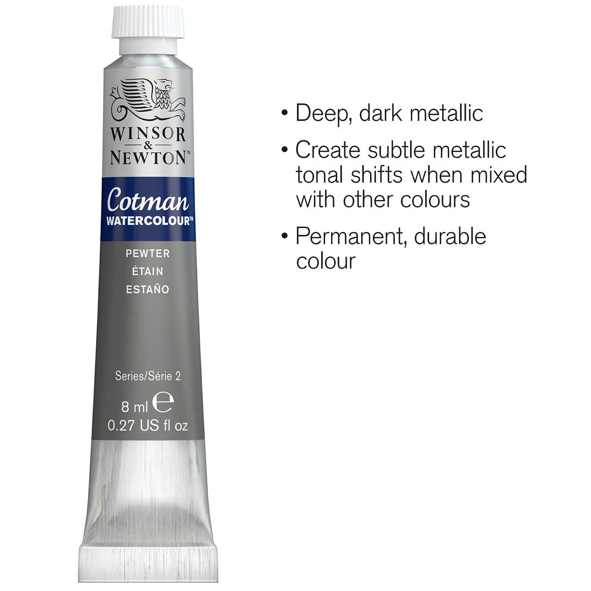 Winsor and Newton - Cotman Watercolour - 8ml - Pewter