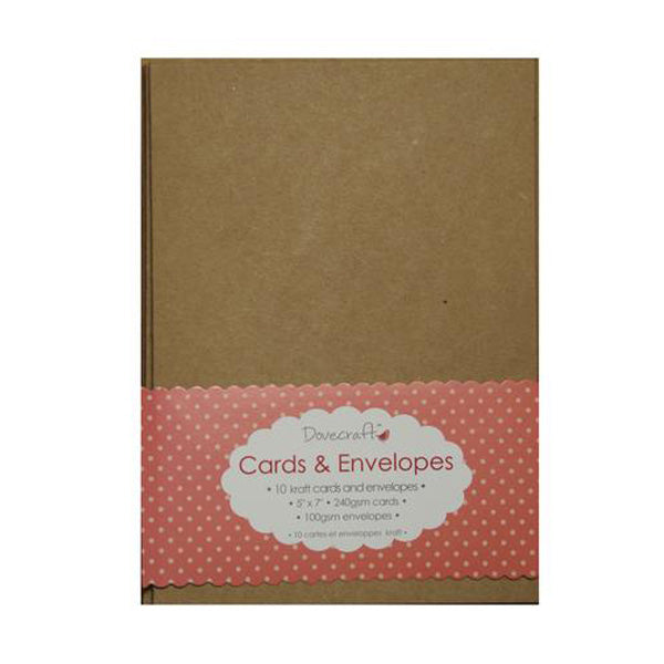 Dovecraft - Cards & Envelopes Natural Brown Card Kraft Rectangle - 5x7 (10 Pk)