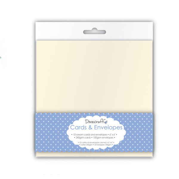 Dovecraft - Cards & Envelopes Cream Square - 6x6 (10 Pk)