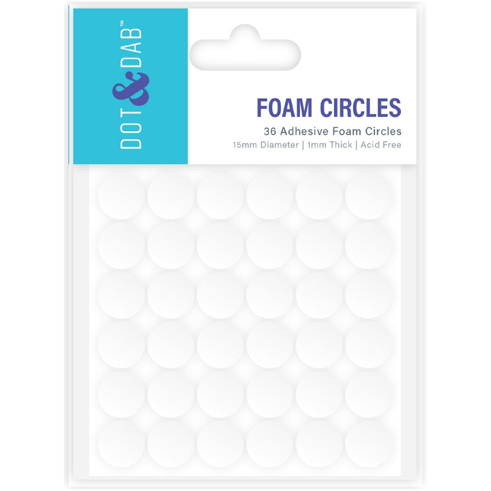 Dot & Dab - Adhesive Foam Circles 15mm Diameter x 1mm Thick 36pieces