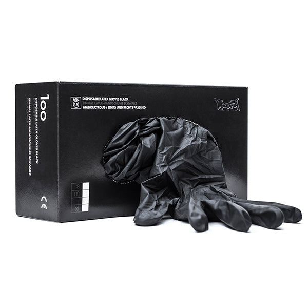 Montana - Black Latex Gloves  Size Large Box of 100