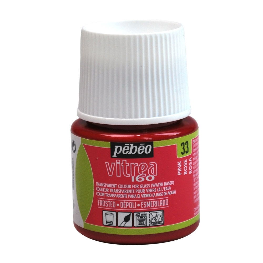 Pebeo - Vitrea 160 - Glass & Tile Paint - Frosted - Pink - 45ml