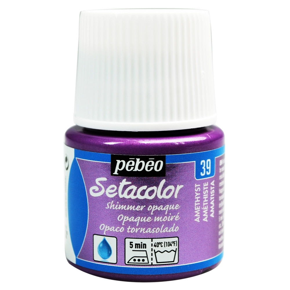 Pebeo - Setacolor Fabric & Textile Paint - Opaque Shimmer - Amethyst - 45ml