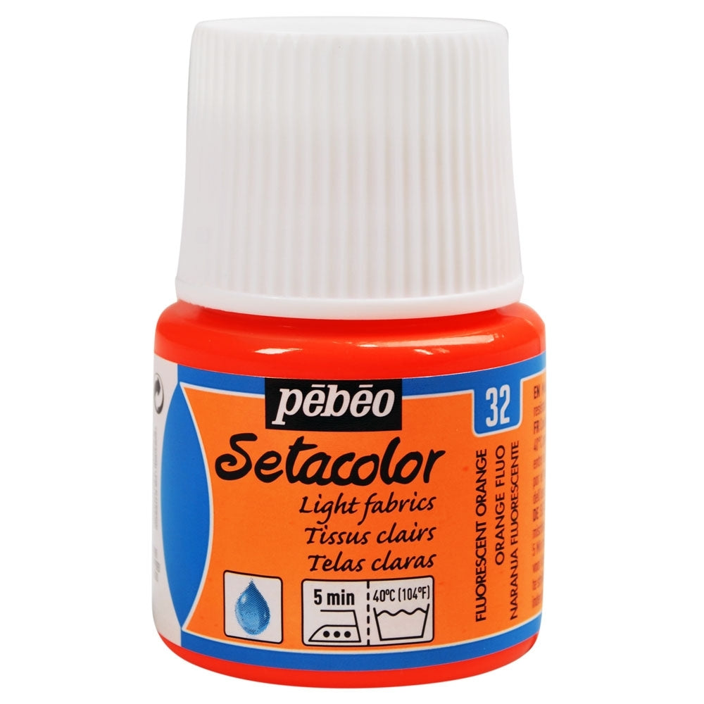Pebeo - Setacolor Light Fabric Paint - Fluorescent Orange - 45ml