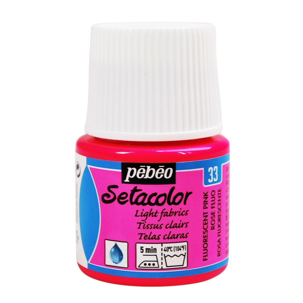 Pebeo - Setacolor Light Fabric Paint - Fluorescent Pink - 45ml