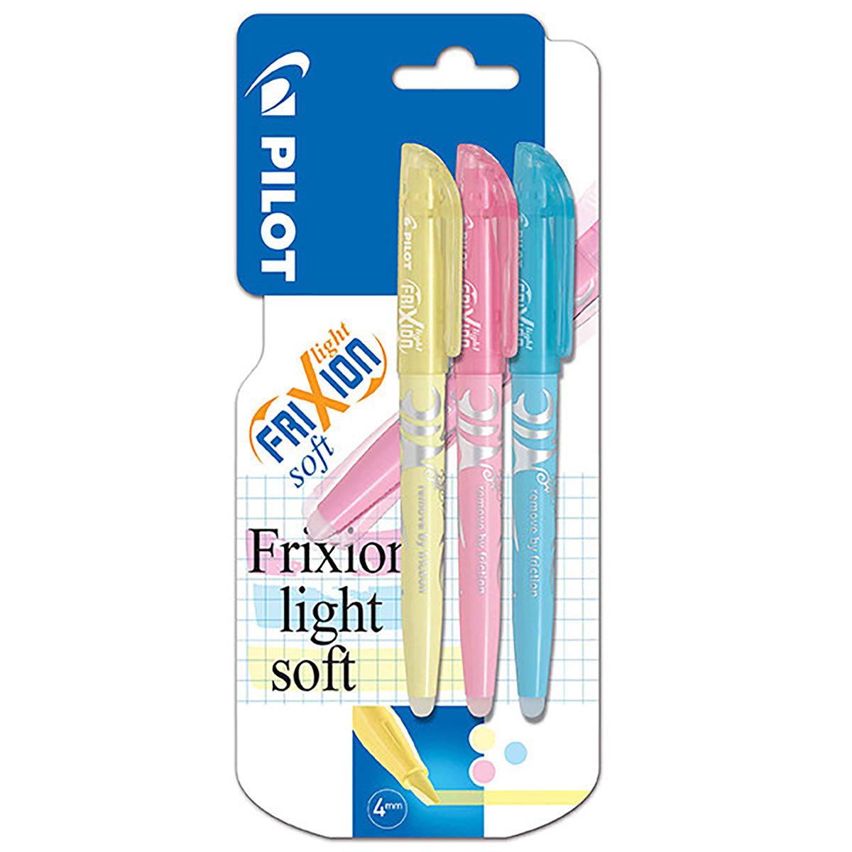 Pilot - FriXion Light Soft - Highlighter pen - Yellow Pink Blue - Medium Tip - 3 Pack
