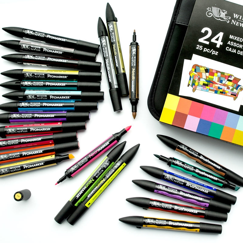 Winsor Newton Mixed Marker Wallet 24 Set Promarker - Main Image