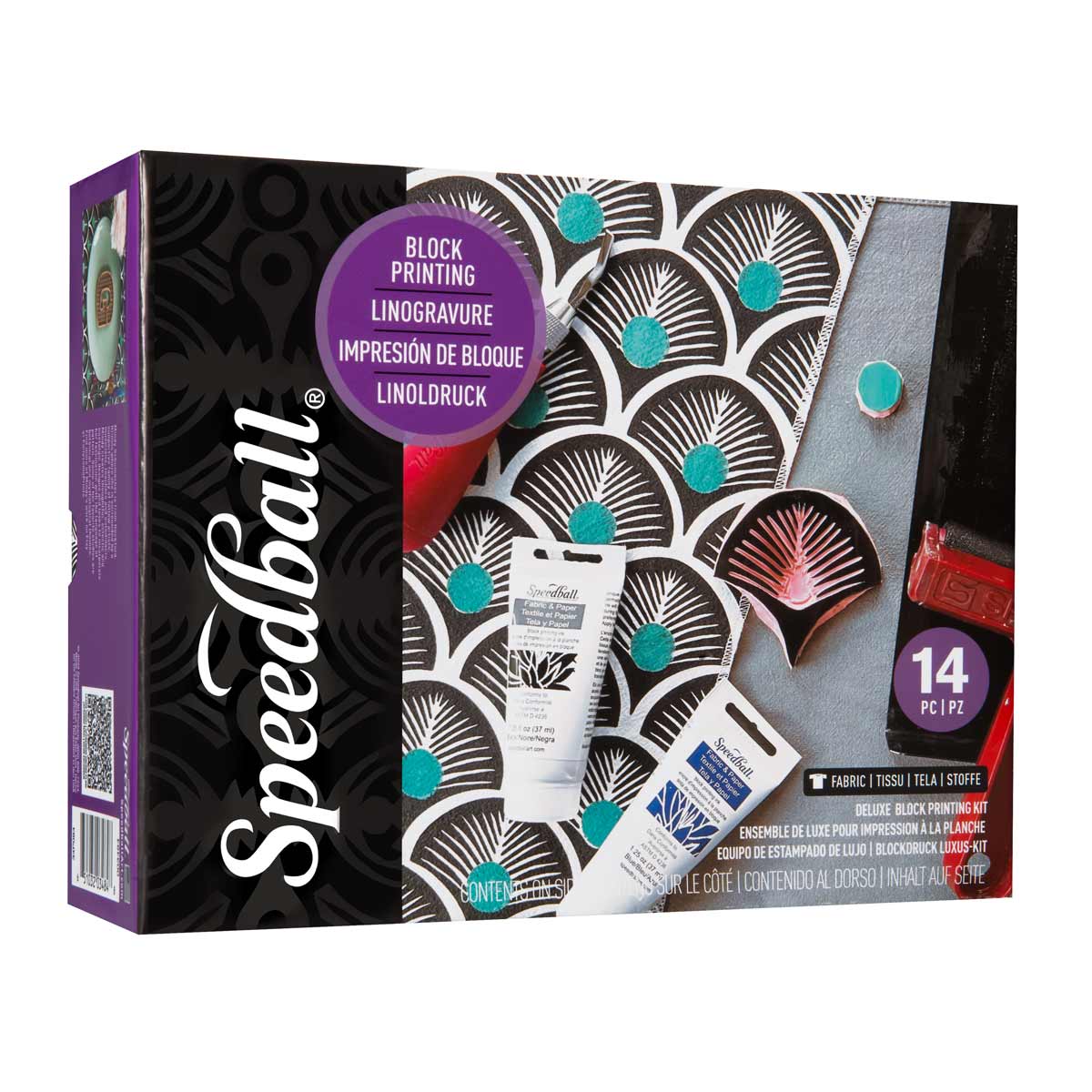 Speedball - Kit Deluxe di stampa a blocchi in tessuto