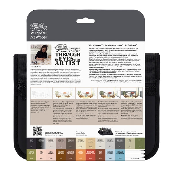 Winsor & Newton - ProMarker Mixed Set Interiors Wallet 25+1