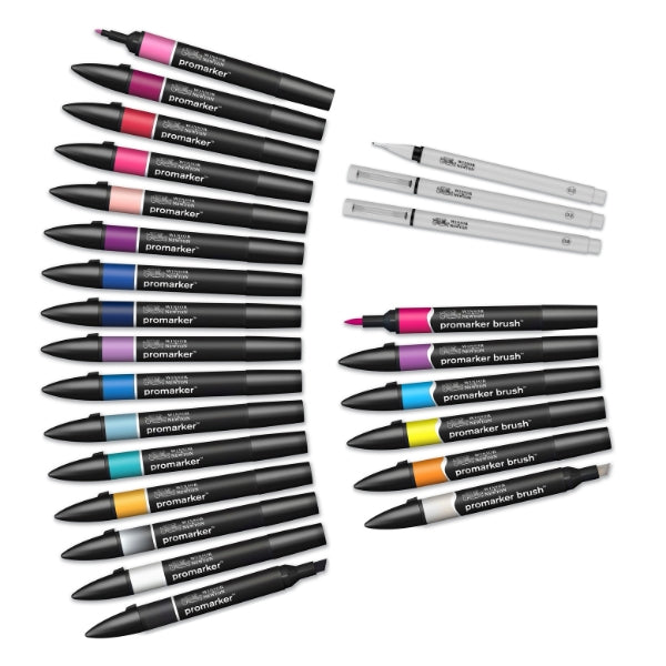 Winsor & Newton - ProMarker Mixed Set Modern Lettering Wallet 25+1