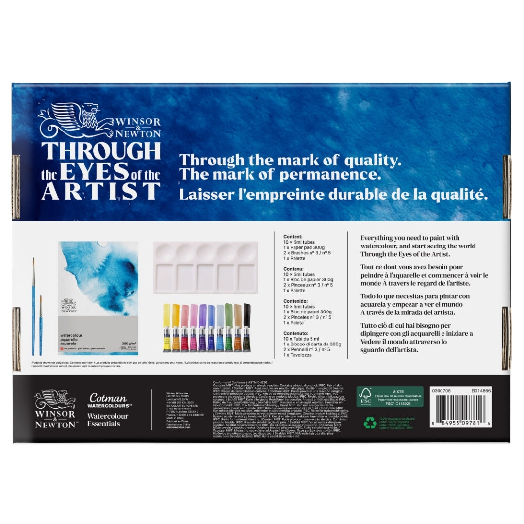 Winsor & Newton - Cotman Watercolour Paint Set - 14 Piece - 10x5ml Tubes