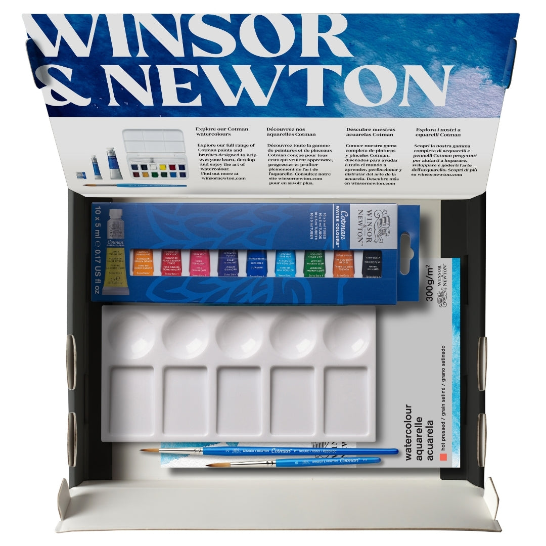 Winsor & Newton - Cotman Watercolour Paint Set - 14 Piece - 10x5ml Tubes