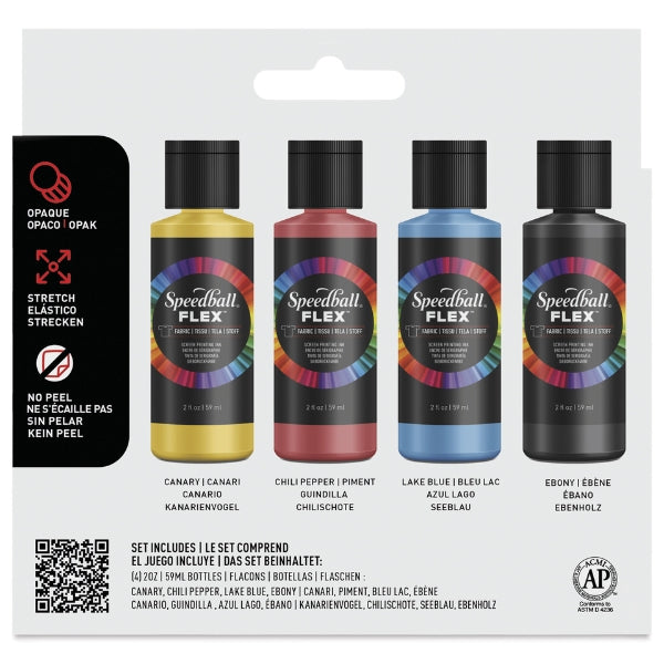 Speedball - Fabric inks Flex 2oz / 59ml x 4 colours