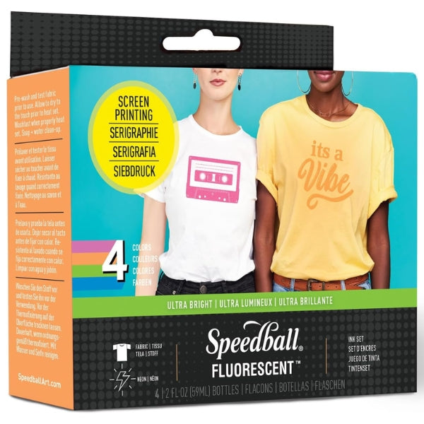 Speedball - Fabric inks Fluorescent 2oz / 59ml x 4 colours