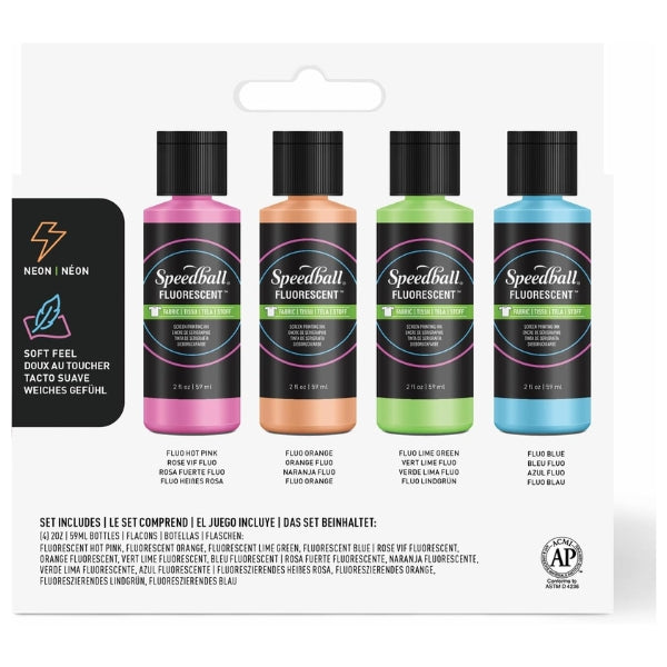 Speedball - Fabric inks Fluorescent 2oz / 59ml x 4 colours