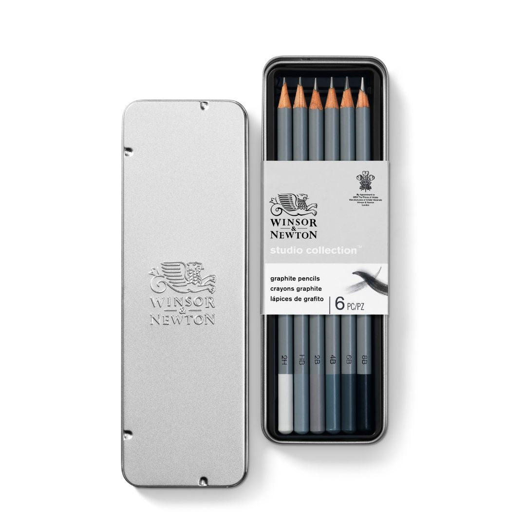 Winsor & Newton - Graphic Pencil Tin 6x Assorted