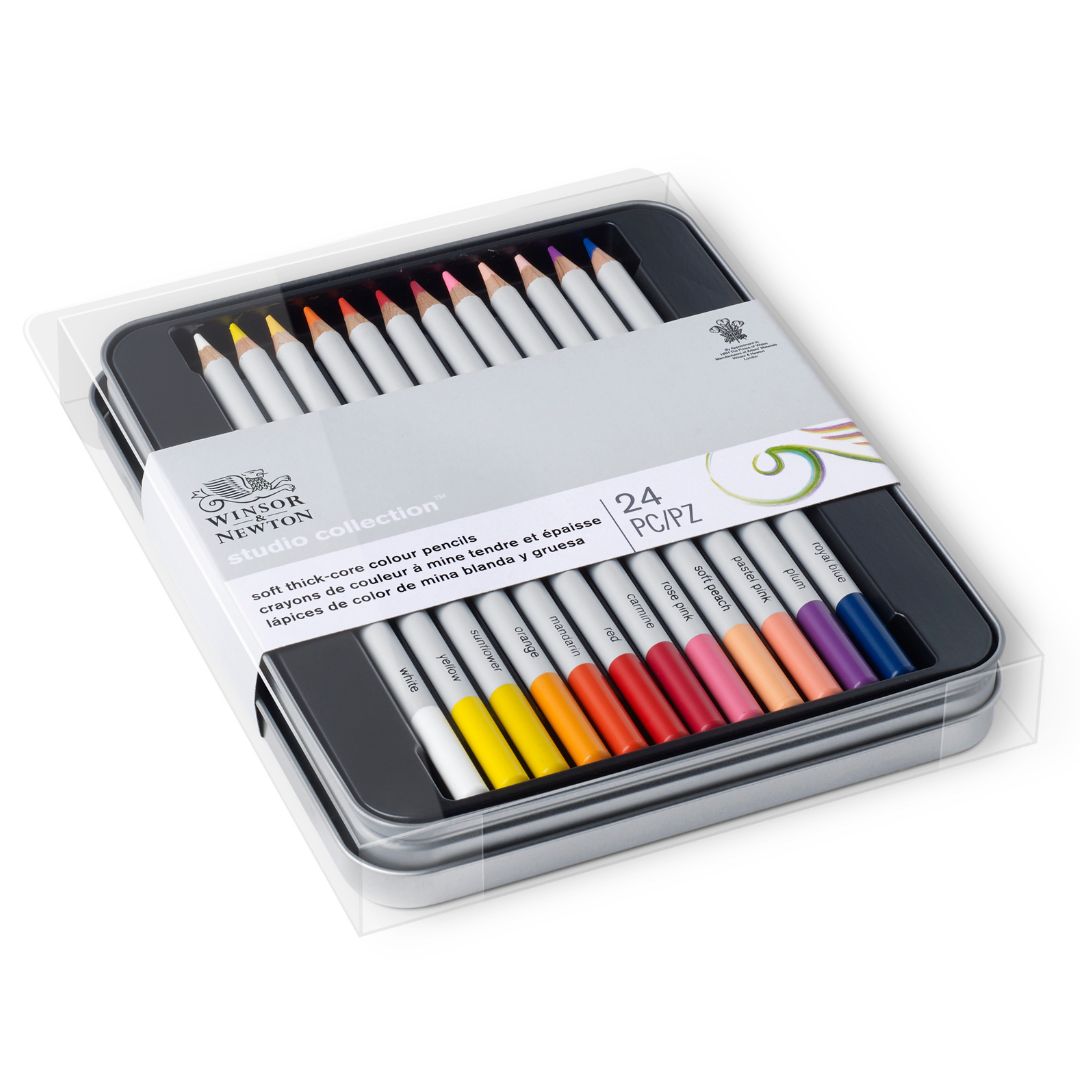 Winsor & Newton - Coloured Pencil Tin 24x Assorted