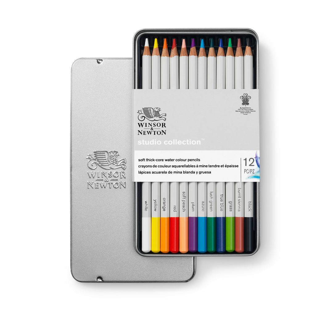 Winsor & Newton - Watercolour Pencil Tin 12x Assorted