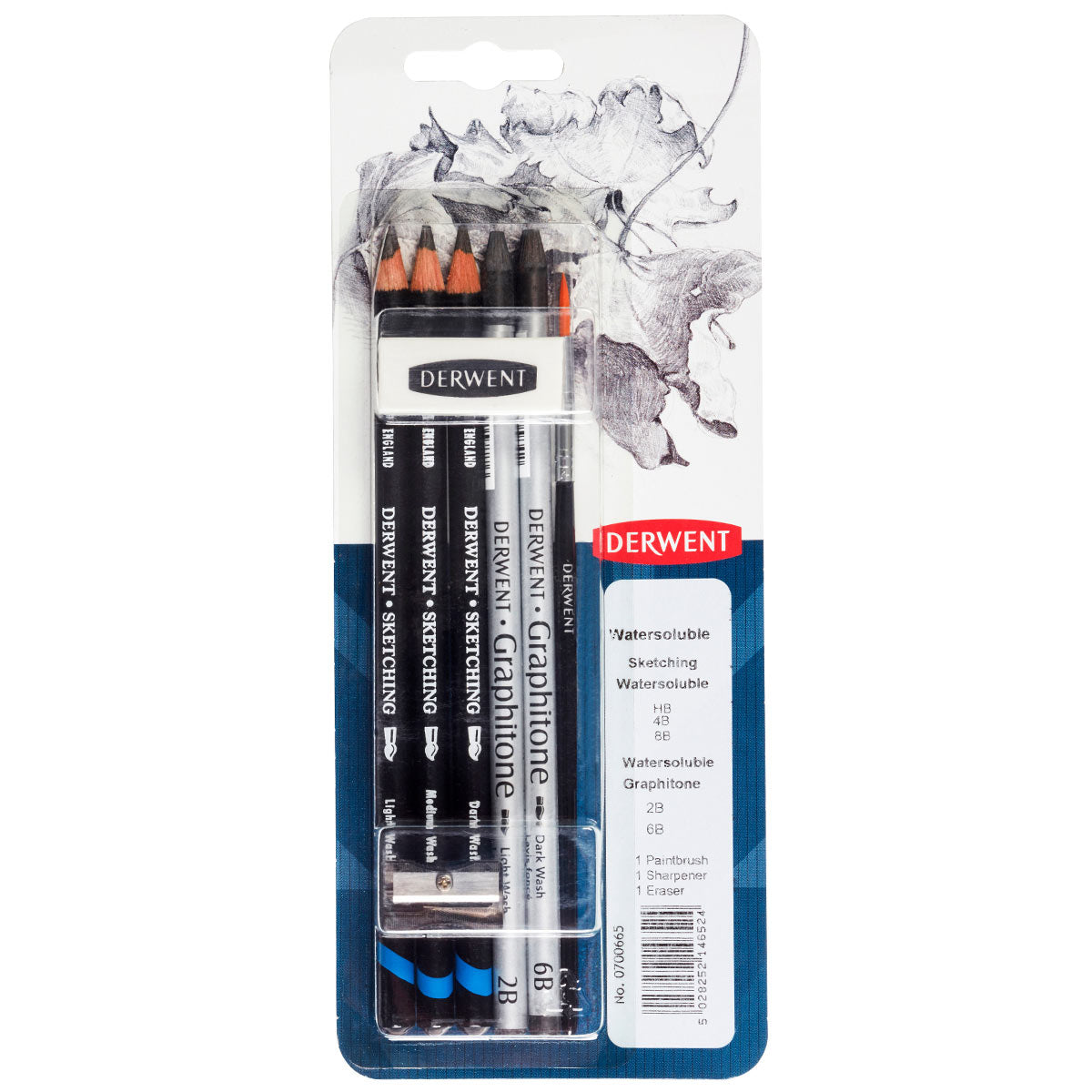 Derwent - Blister multimediale a 8 pacchetto - Schizzo Watersoluble Pencil