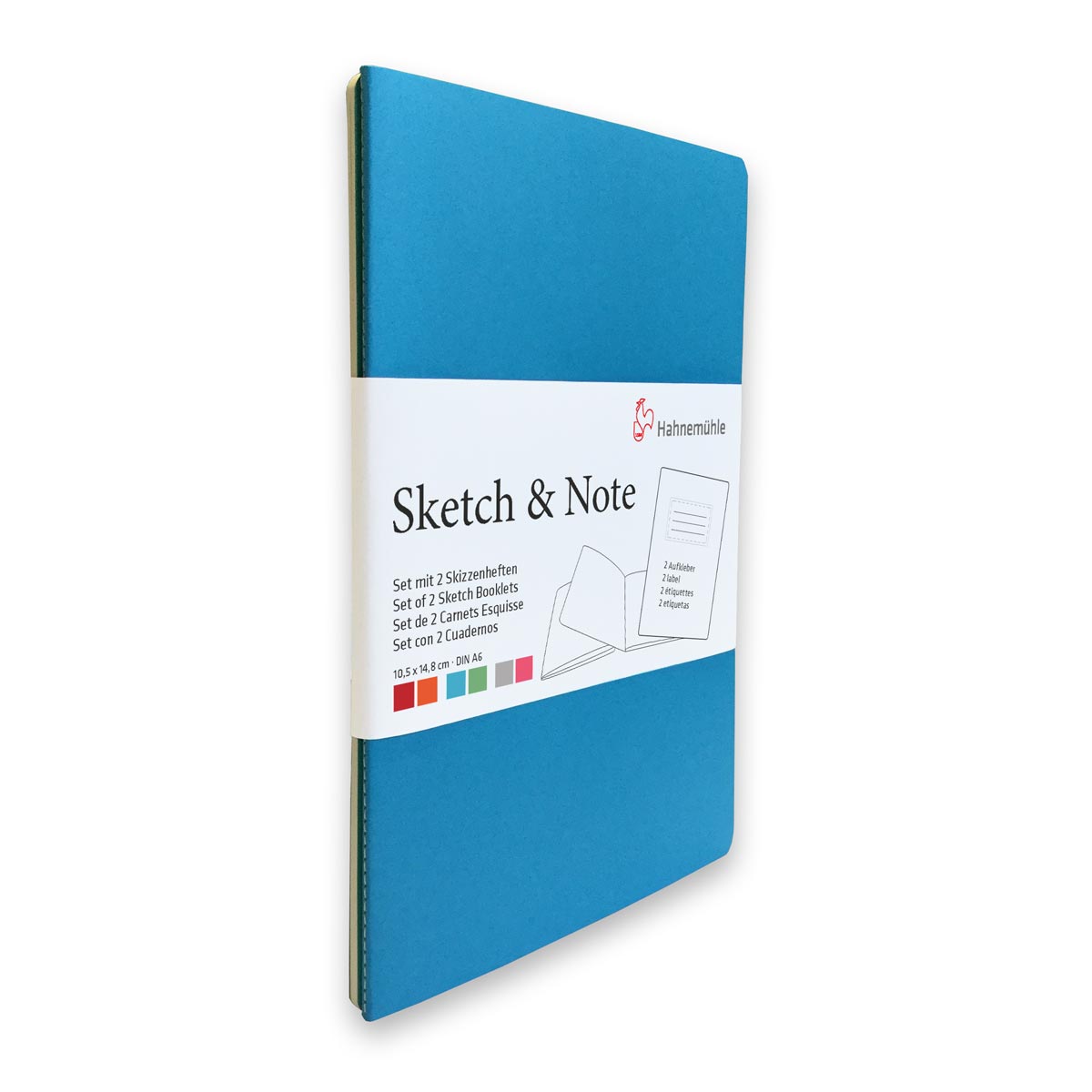 Hahnemuhle - 2x Sketch and Note Pads 125gsm Blue & Green A6