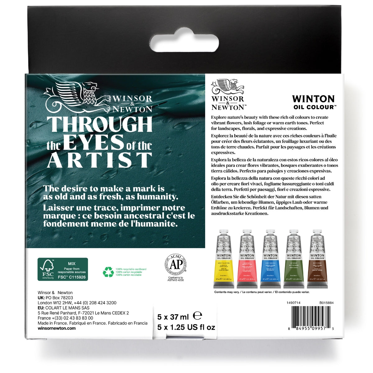 Winsor and Newton - Winton Oil Colour - 5x37ml - Botanic set