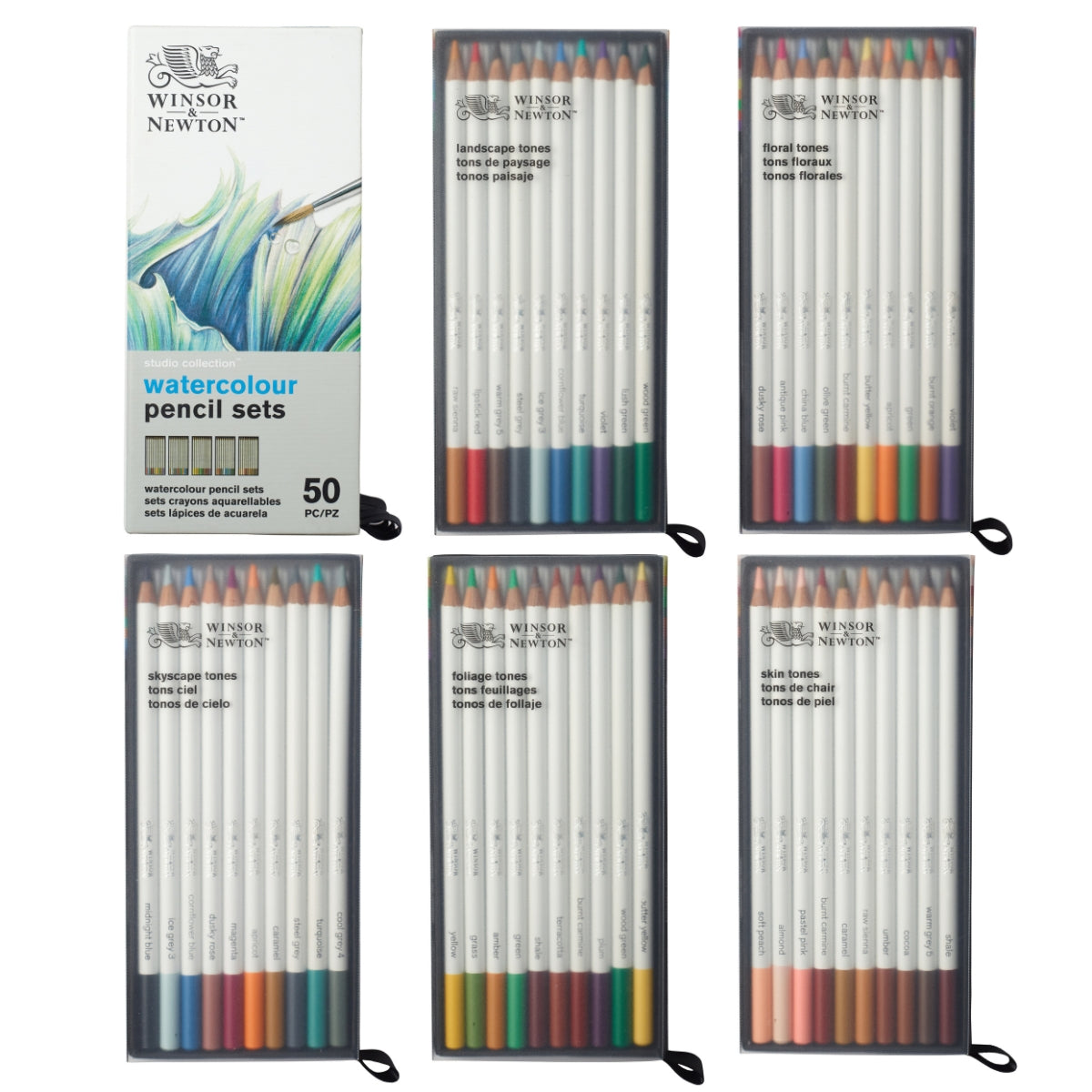 Winsor Newton - Studio Collection Watercolour Pencils Set of 50