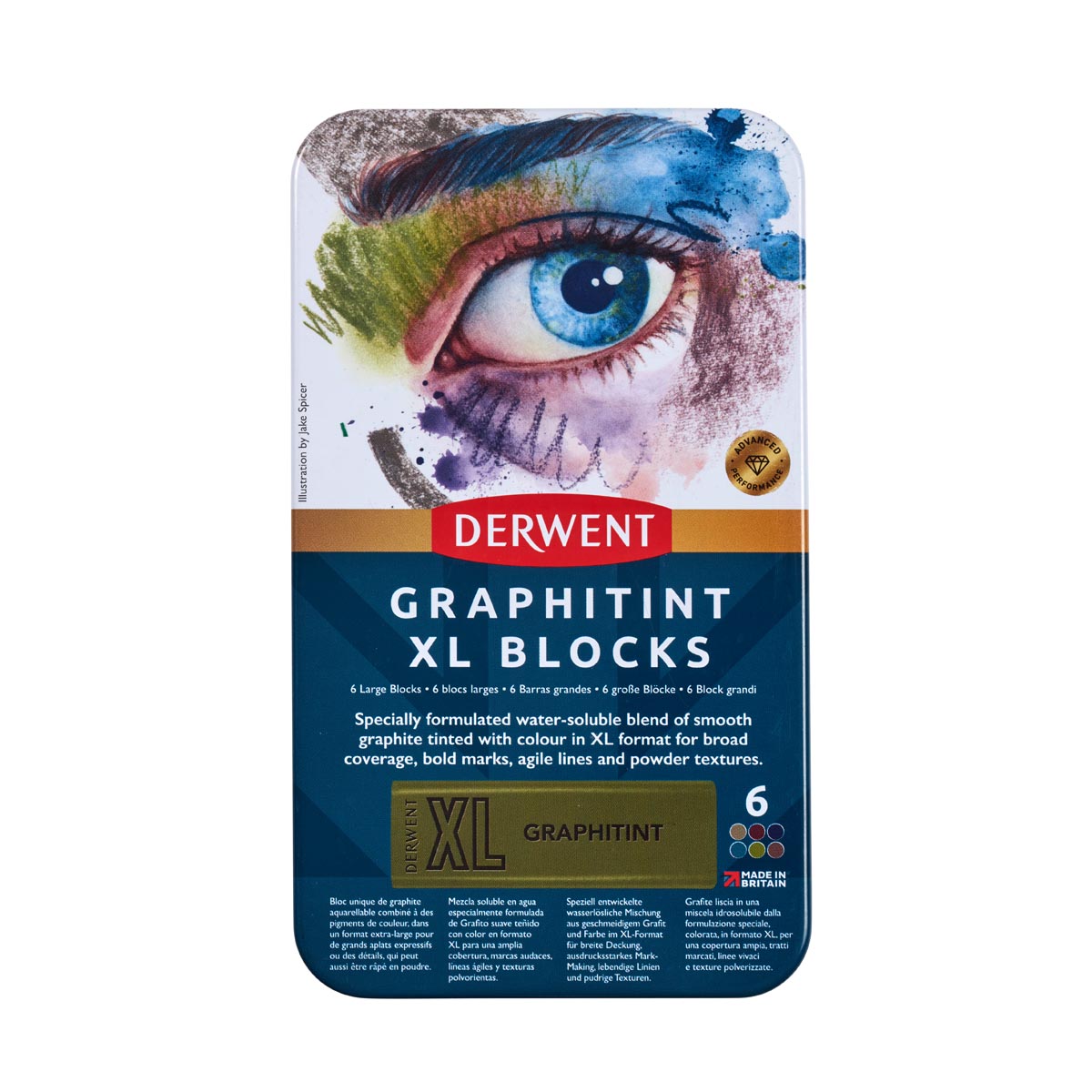 Derwent - Graphitint XL -blokken - 6 tin