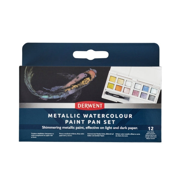 Derwent - Watercolour  Paint Pan Metallic 12 Set
