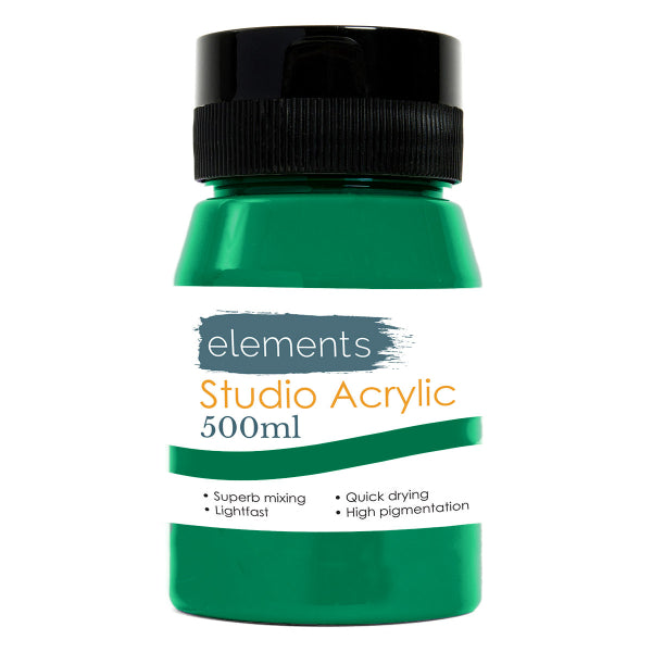 Elementi 500 ml di cadmio acrilico verde