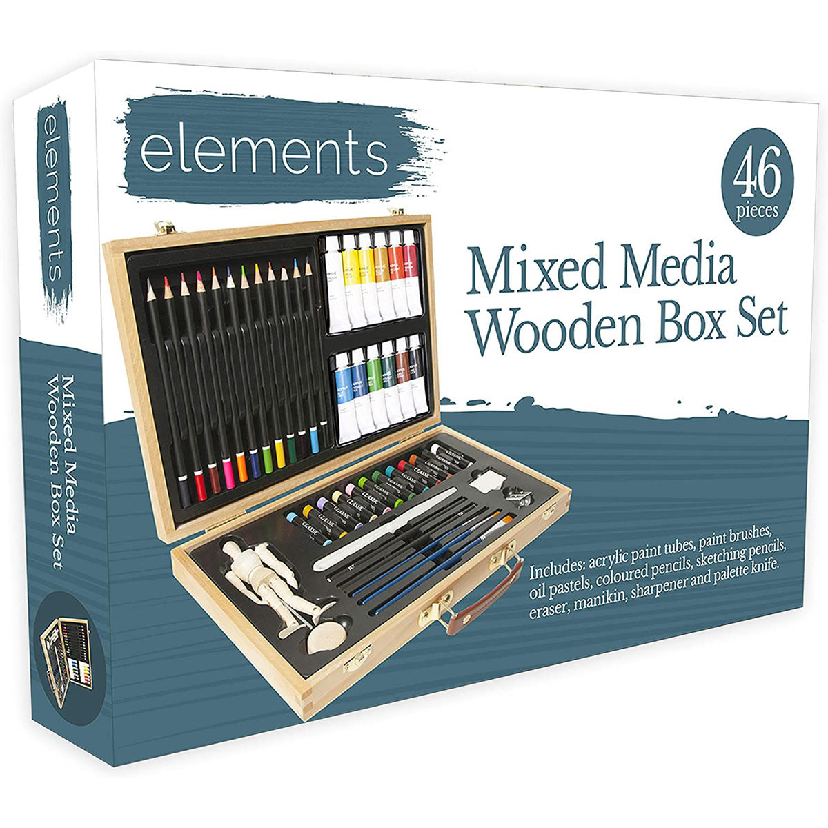 Elements Mixed Media Wooden Box Art Set