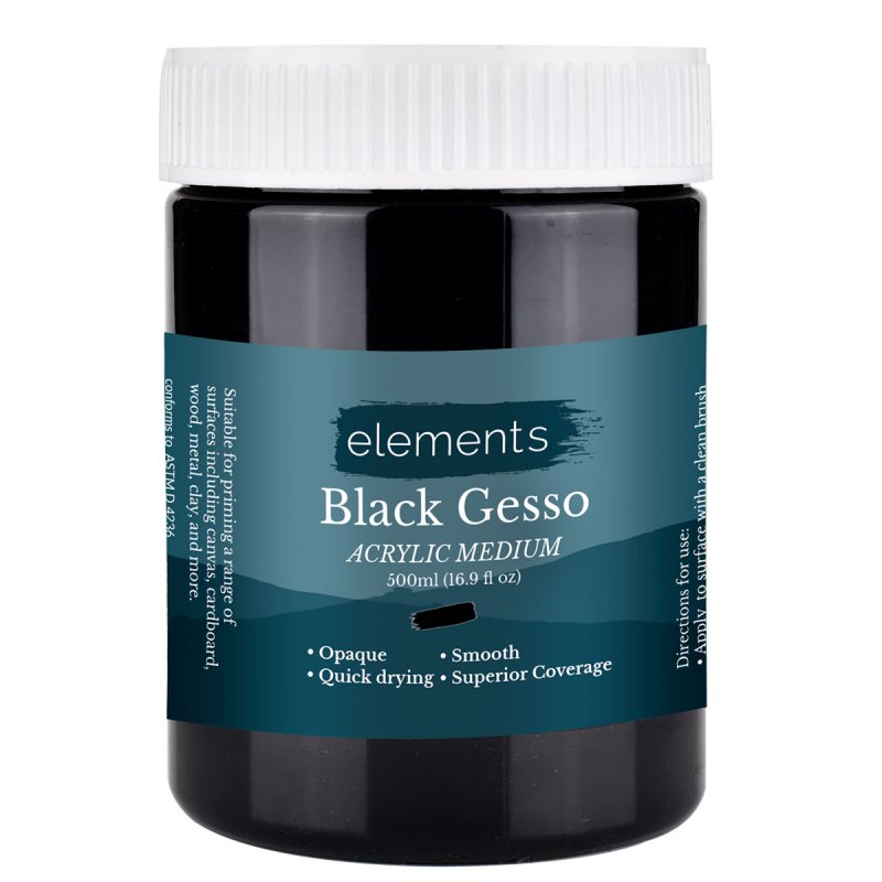Elementen Black Gesso 500ml