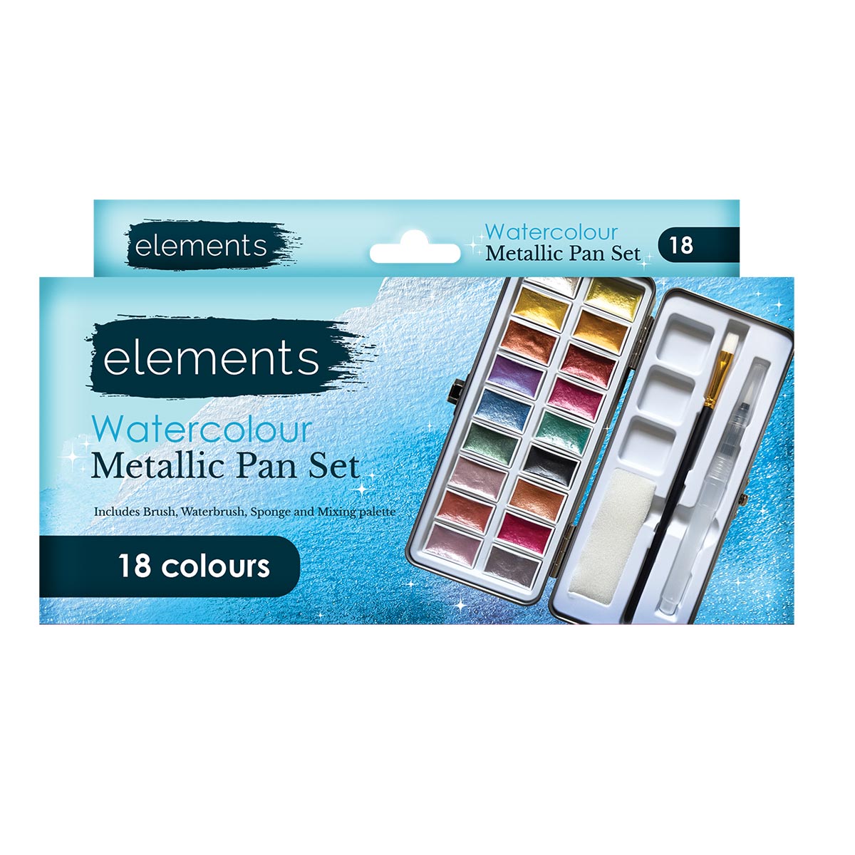 Elements Metallic WaterColor 18 Paint Pan set