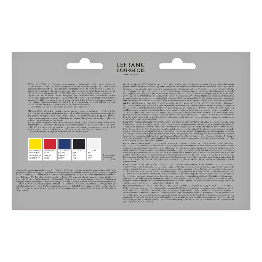 L&B Flashe Vinyl Paint Primary Set 5x80ml