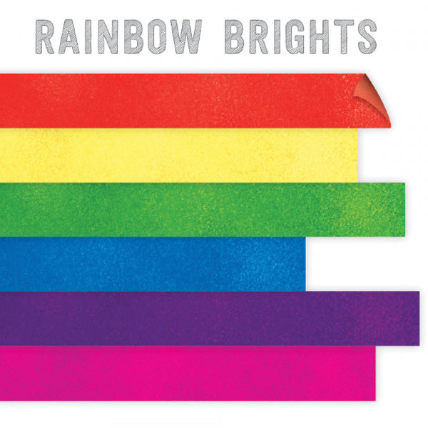 Dovecraft - Glitter Card Rainbow Bright - Fogli A4 Bifacciali - 6 Fogli