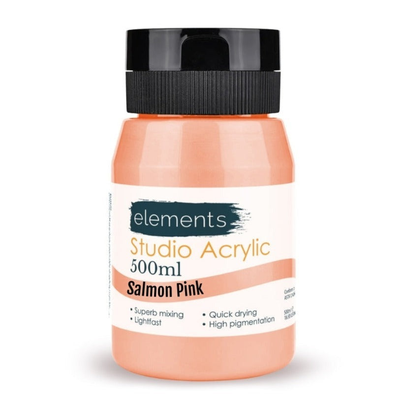 Elements 500ml Acrylic Salmon Pink
